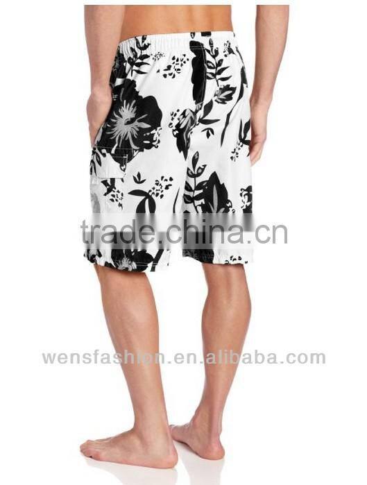 Men's Woven Metallic Flower Swimming Short Pants