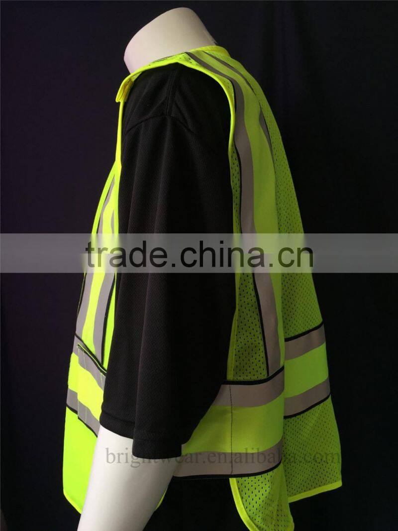 ANSI 107 public 5 point breakaway style yellow high visibility vest