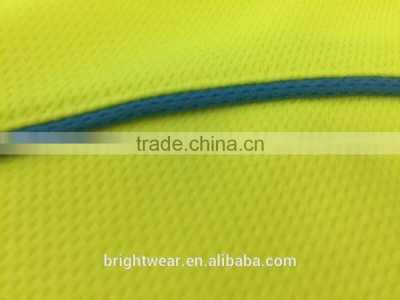 Hot sale yellow micro mesh self fabric collar high visibility safety warning polo shirt