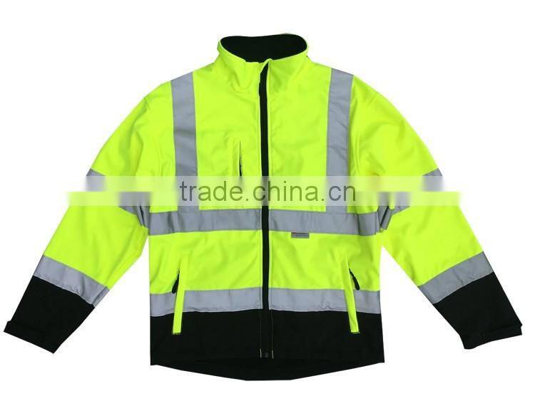 High visibility welding jacket men's yellow security jacket with EN20471