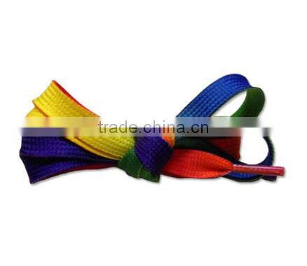 Casual color shoelaces flat colorful lace rainbow gradient color polyester lace