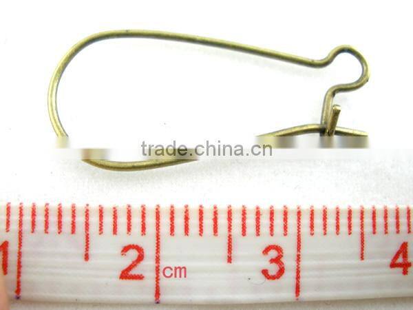 250PCs Antique Bronze Kidney Ear Wires 24x11mm