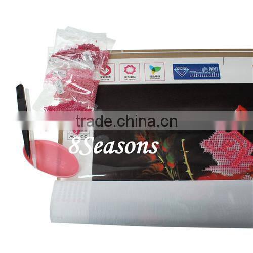 Pink Flower Pattern Embroidery Diamond &Rhinestone Painting DIY Kit Cross Stitch For Living Room