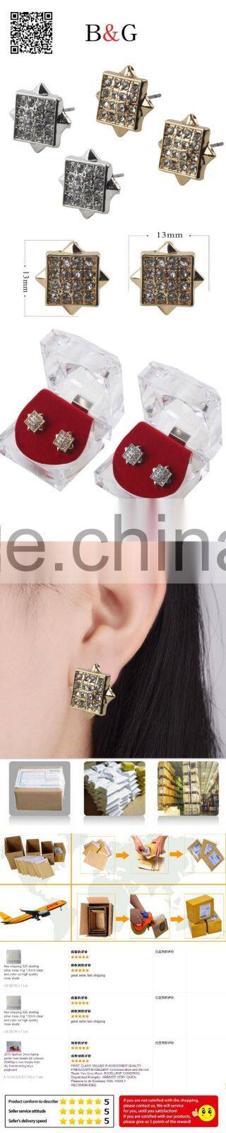 Customized Unique Gold Jhumka Square Hiphop Earrings Wholesale Earrings Wholesale