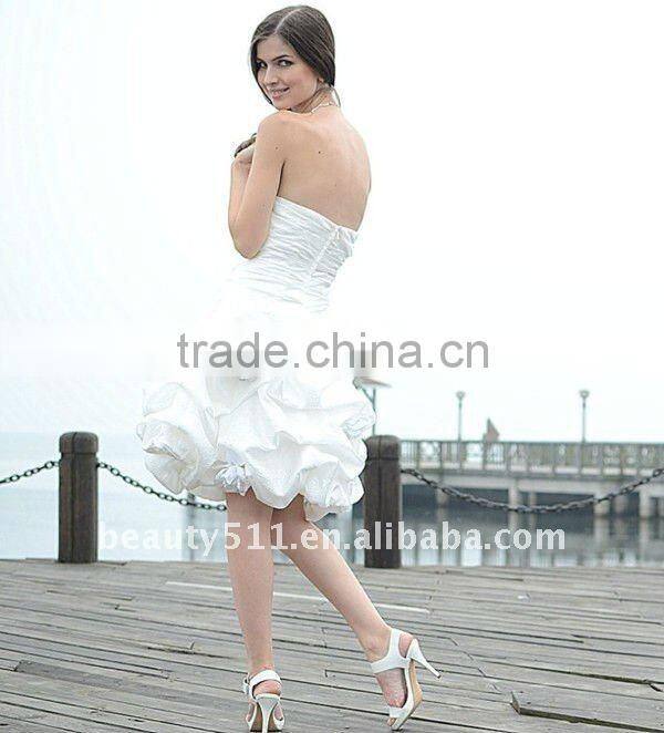 Astergarden Real Photo Strapless Taffeta White Cocktail Dress AS121
