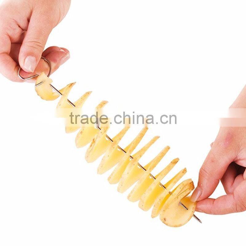 professional potato chips slicer / spiral potato cutter / Potato Cutting Machine