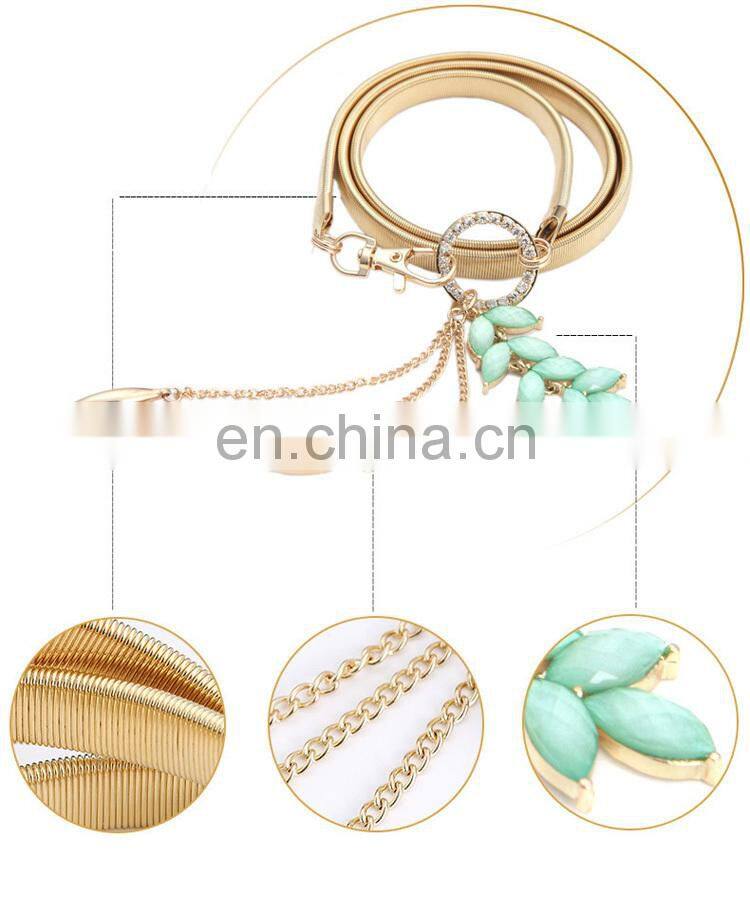 Fashion Lady Metal Waist Chain Pendant Leaf Skirt Waist Decorated Belt