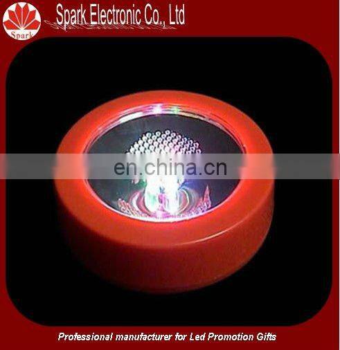 super thin flash blinking LED flashing coaster