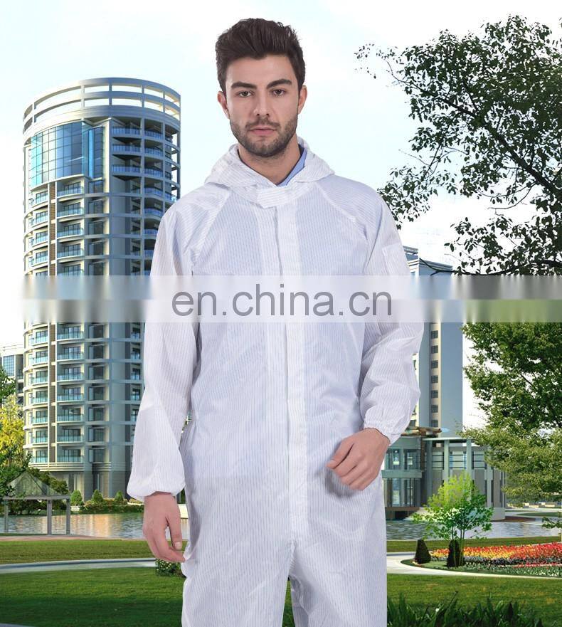 Custom Logo Polyester One-Piece Dust-proof Work Uniform Painted Work Coverall with Hat