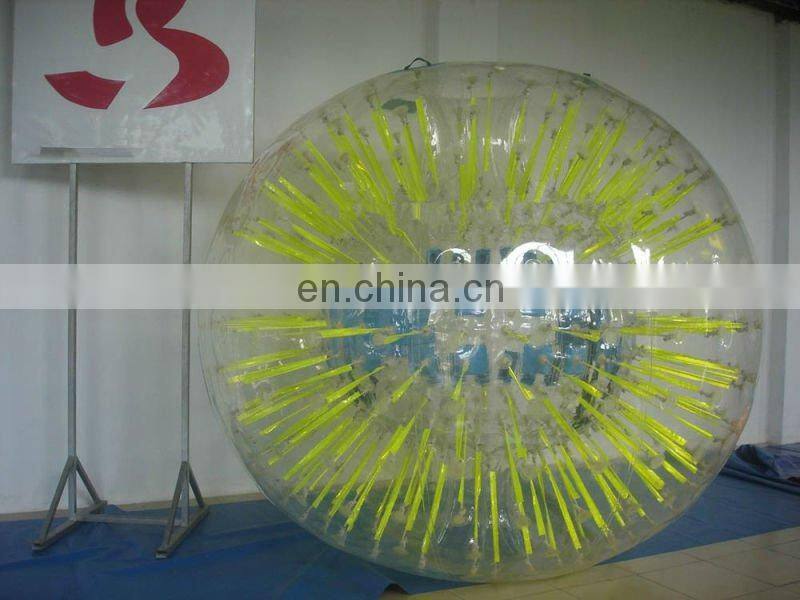 2015 hot sale PVC or TPU inflatable shining zorb ball/inflatable roller with light