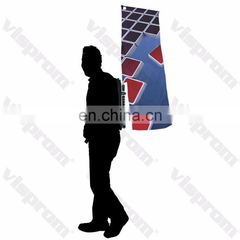 colorful backpack feather banner with rectanglle advertising banner for sale
