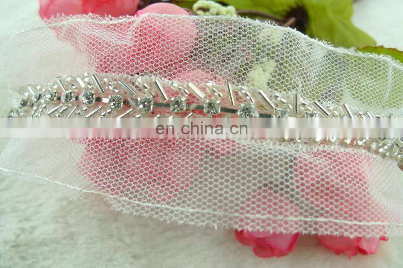 2015 decorative white beade trim for wedding Fancy Lace Trim for garment