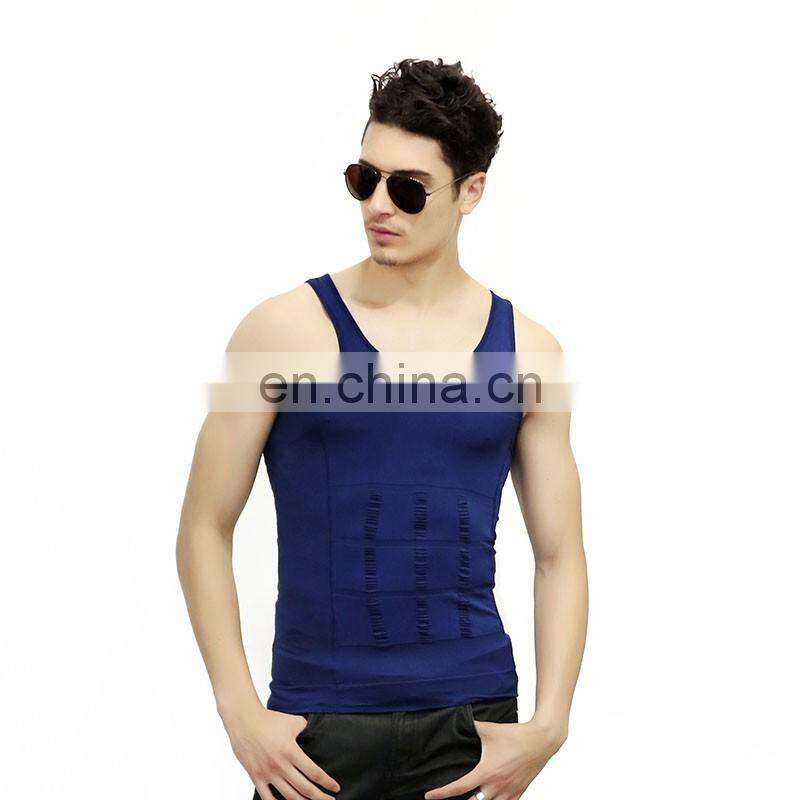 Factory As Seen On TV High Elastic Men's Body Shaper Slimming Vest Compression Shirt
