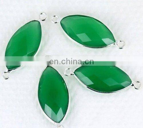 Wholesale semi precious gemstone connector/Rainbow Moonstone Bezel Gemstone Connectors/2015 color gemstone connector