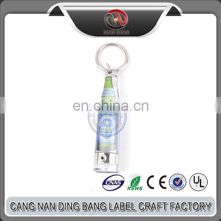 Promotional Items Custom Logo Available Keyring Type Advertising Souvenir 3D Bottle Shape Acrylic Bottle Opener