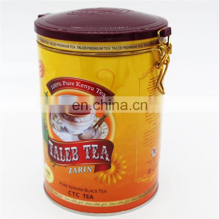 Top quality round tinbox with plastic lids for tea wholesale