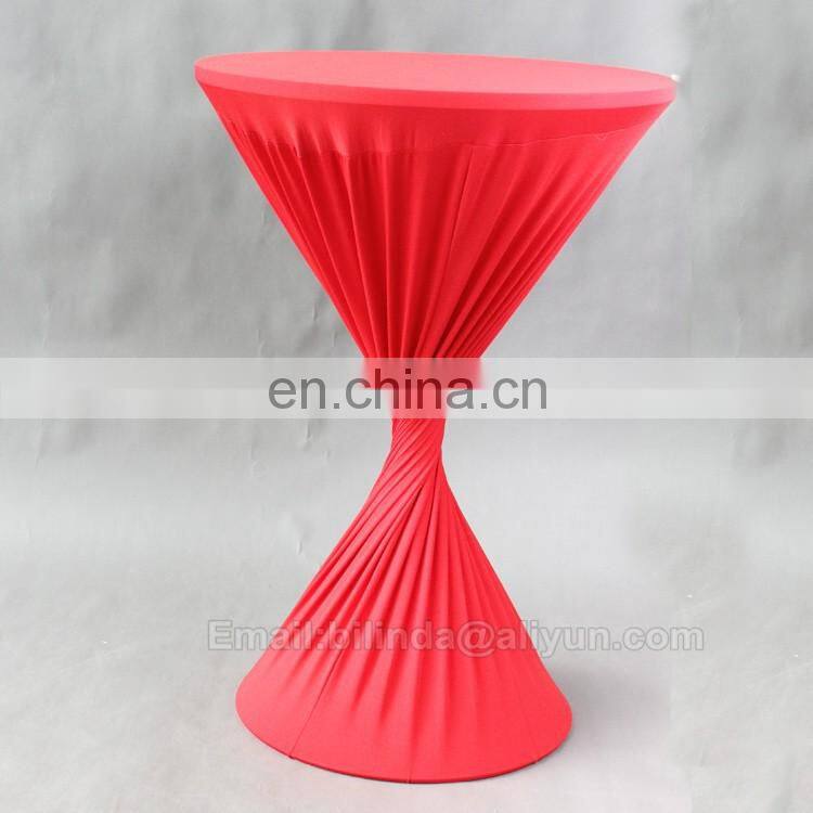 2Ft white print logo spandex Cocktail spandex bistro high table cloth