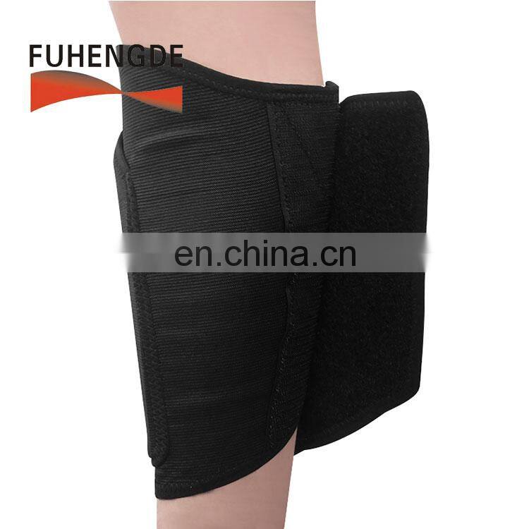 Latest designs sporting band logo embroidery elastic leg strap wrap with iron protection