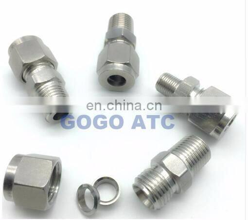 High quality quick coupler ZG 3/4'' male thread O.D 6 8 10 12 14 16 18 mm hard tube stainless steel straight connectors fittings