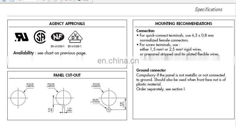 APEM Reset switch 631H/2