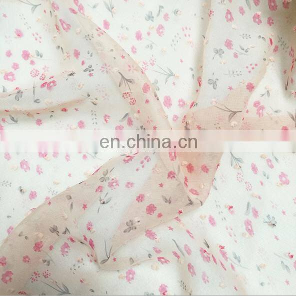 Custom Print Soft 100% Polyester Chiffon Fabric For Dress