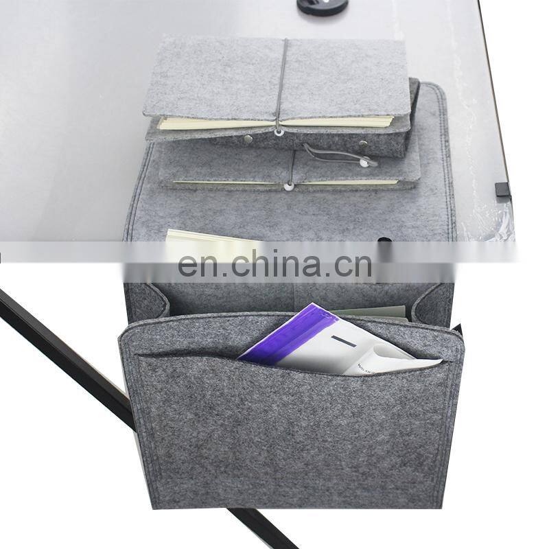 Living Room and Dormitory Felt Bedside Hanging Storage Organizer for Books Phones Tablets Accessory and TV Remote