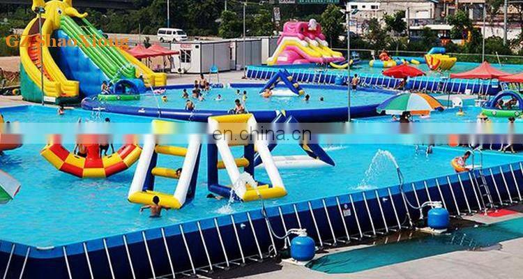 Hot sale large Inflatable metal frame swimming pool PVC, Commercial Large inflatable stents metal swimming pool for backyard