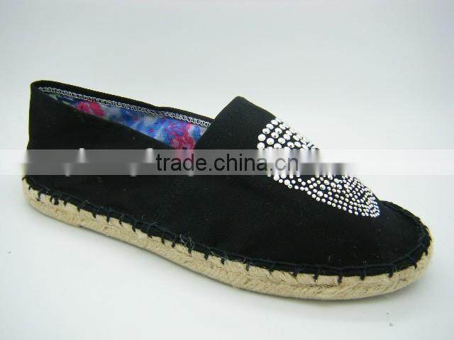Wholesale slip-on woman canvas casulal shoes espadrilles