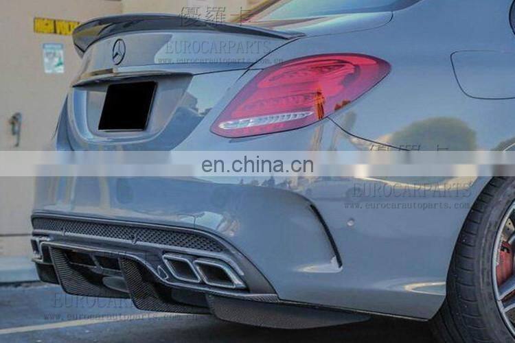 C63 Carbon Fiber rear wing for MB C-class W205 C63 to P-style carbon fiber C63 trunk spoiler fit for W205 C63 14-16y