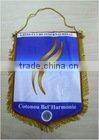 satin double sided printing , tow layers with Tassels, Hanging Flag or silk banner
