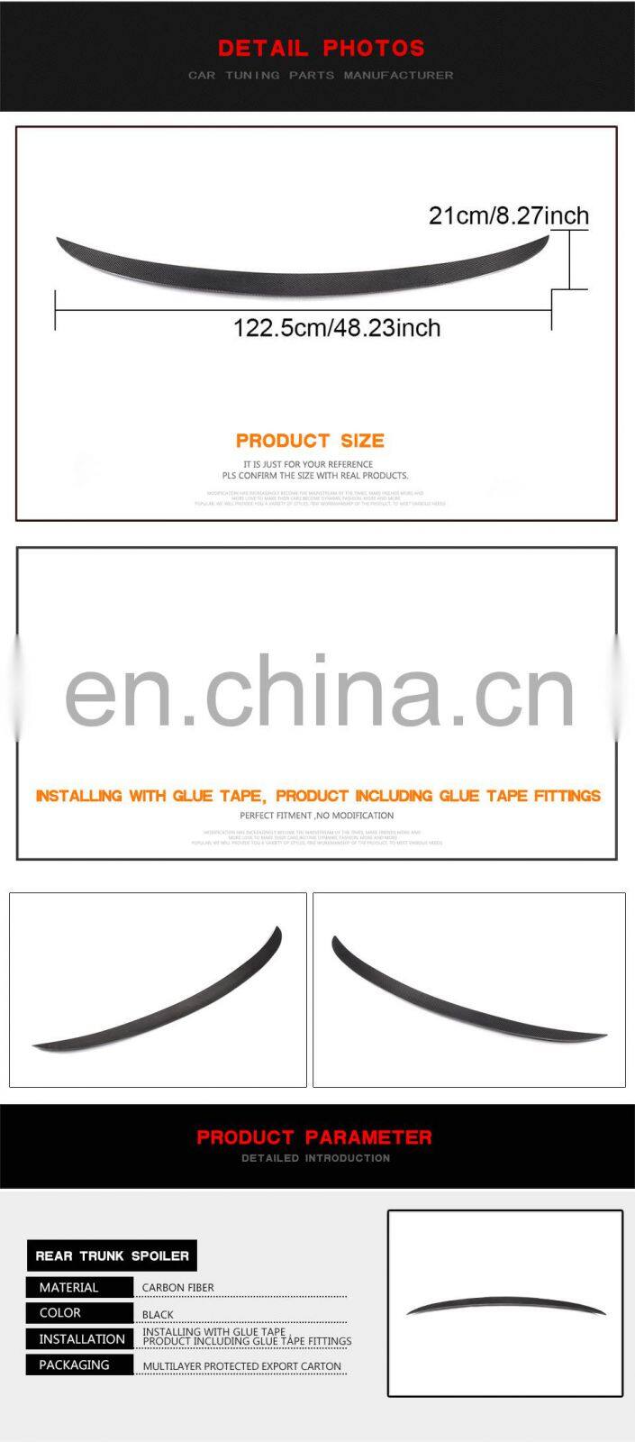 for 19+ BMW 3 Series G20 Carbon Fiber spoiler Trunk Wing Backspoiler