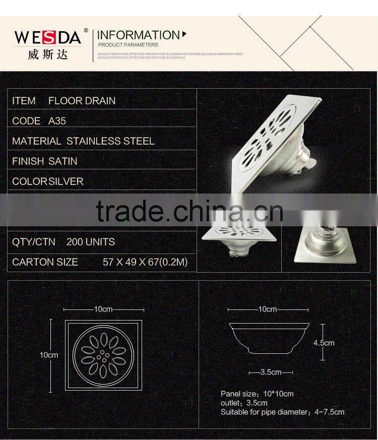 WESDA Anti-odor Floor Drain/bathroom accessory/home strainer/shower drain A35