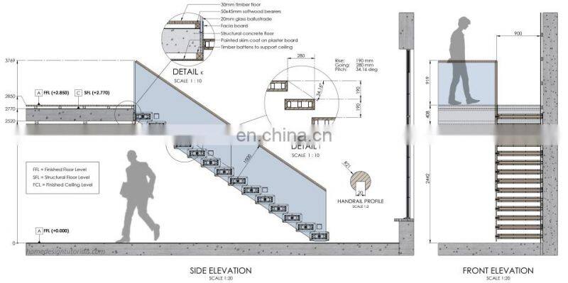 Custom Staircase Supplier DIY Install Wooden Straight Stairs With Mono Steel Beam