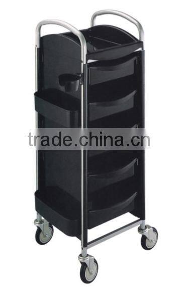 high quality metal wheel tool cart for salon , plastic hair salon trolley