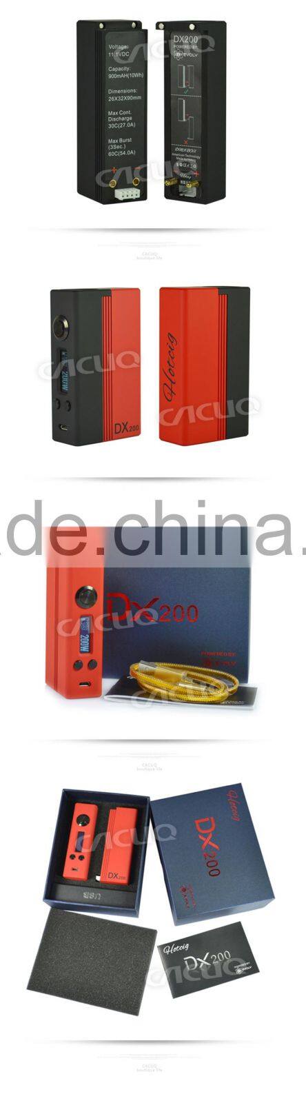 Alibaba online supplying best vapor mod 100% Authentic hot cig DNA 200 Chip Made in USA Hotcig DX 200W 3s Li-po hot cig DX 200