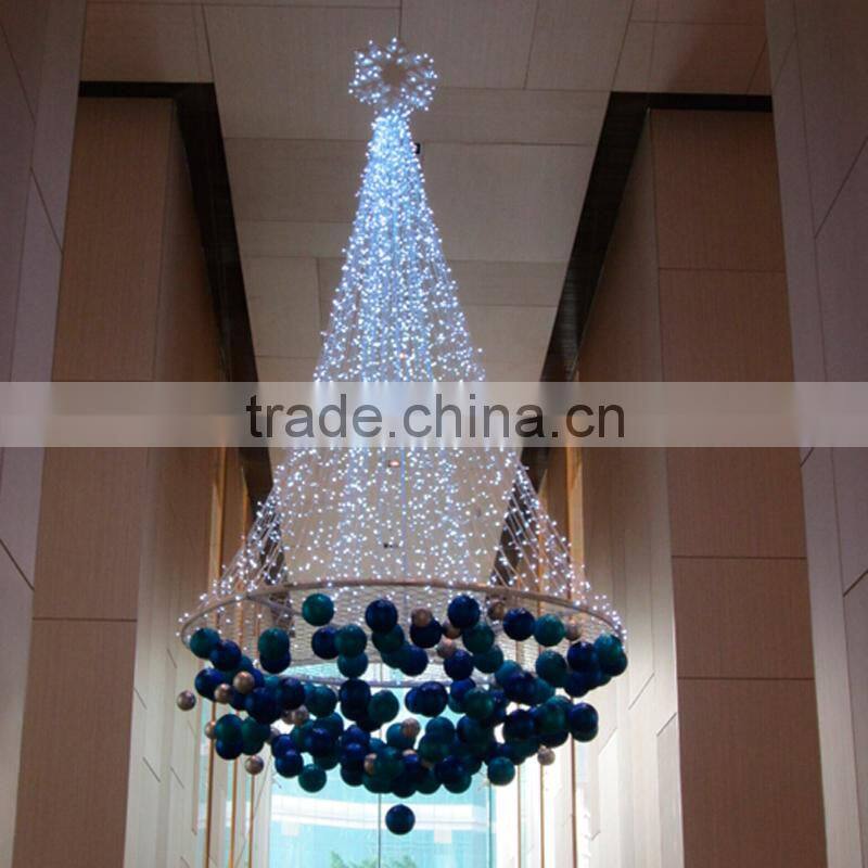 New design shopping mall atrium hanging decorations christmas ball