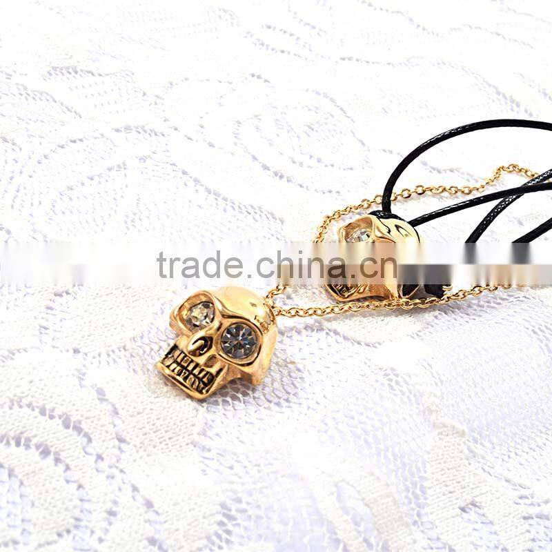 Stainless Steel Necklace Chain Skull Plated Gold skull Necklace