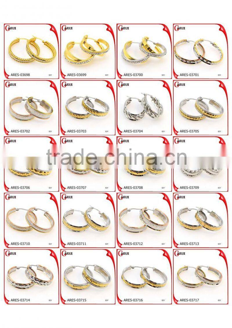 Mix color earrings vintage rhinestone simple design earrings