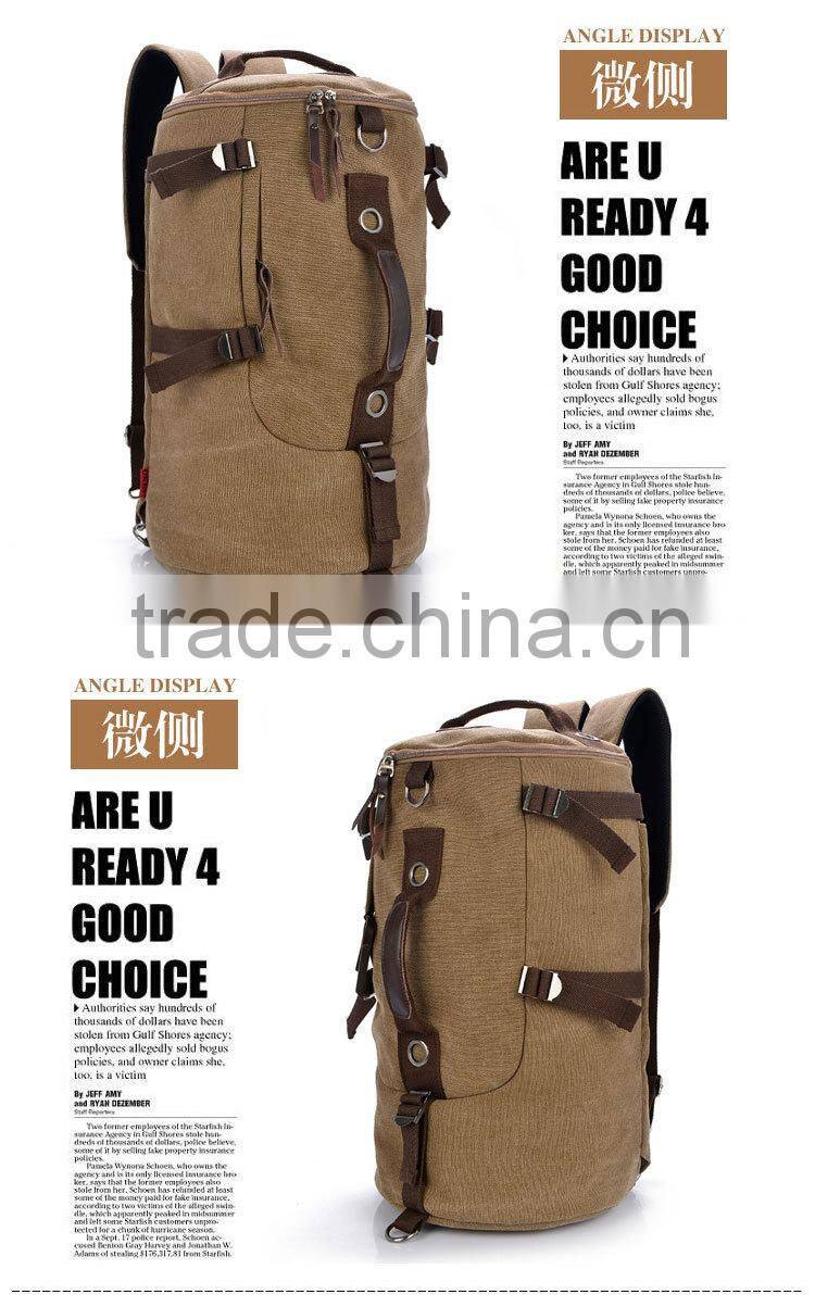 New style mult-function cylindric canvas shoulder bag/leisure bag/causal bag/student bag/travel bag/pack bag/tote bag/backpack/m
