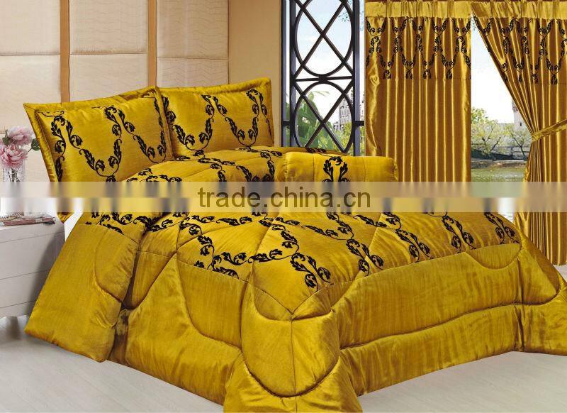 8Pcs Faux Silk Purple Comforter Sets