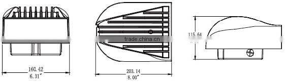 High energy saving led wall pack light water proof IP65, 100-277Volt, high perfection driver