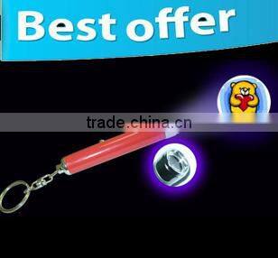 mini gps led tracled projector keychain flashlight led crystal keychain led keychain/