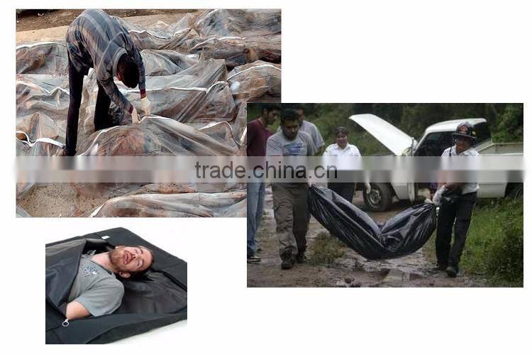 Black funeral corpse body bag for dead bodies and pet