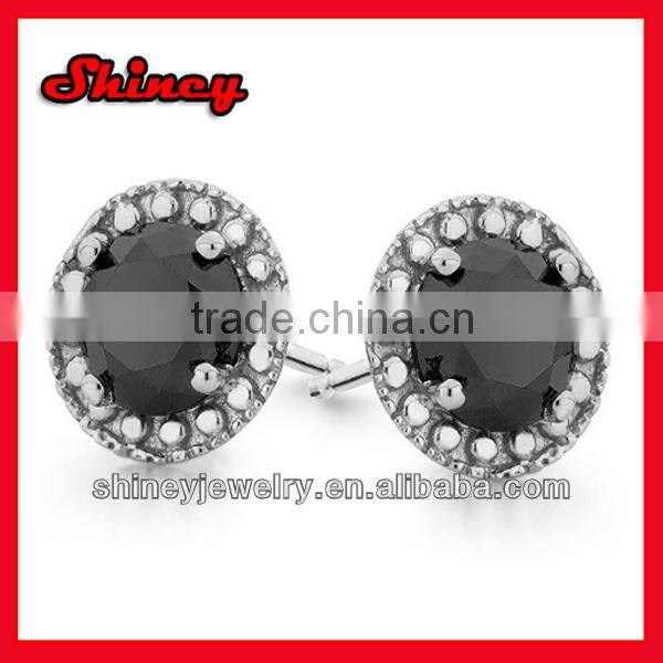 yiwu factory cheap high quality shiny silver heart earring