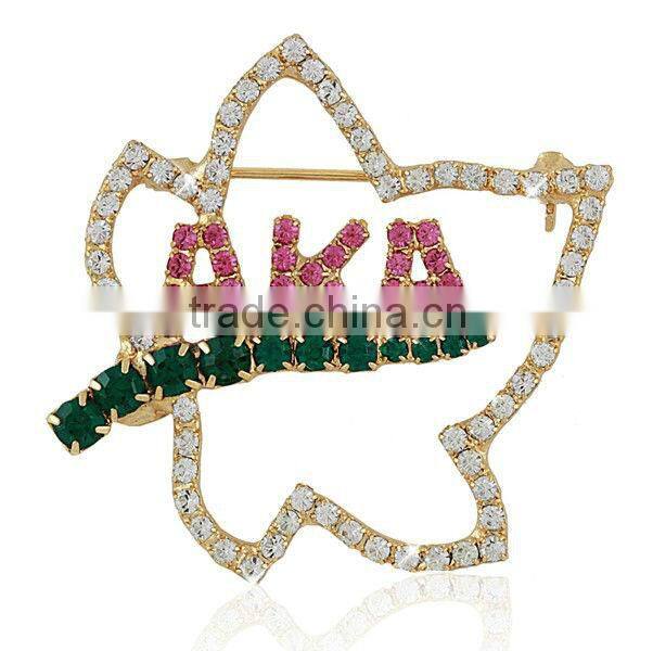 rhinestone AKA Greek letters Alpha Kappaa Alpha 50 crown lapel pin brooch jewelry