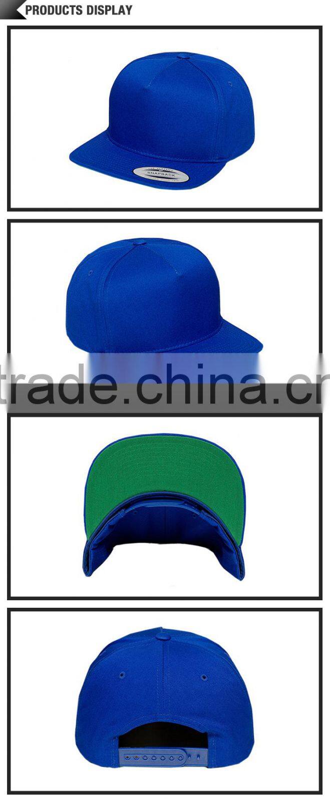100% Cotton China manufacture Snapback cap and Hats Plain caps snapback Customize Snapback Hats wholesale