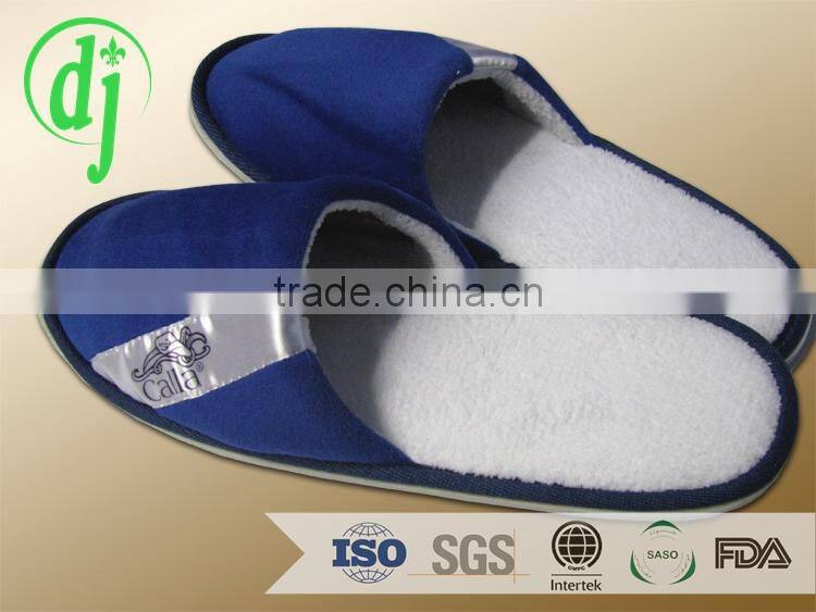 terry towelling fabric slippers fashion uniex print hotel slippers /warmer indoor slipper