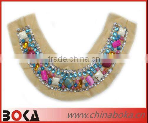 New v-shape cotton crochet lace collar neck design ladies