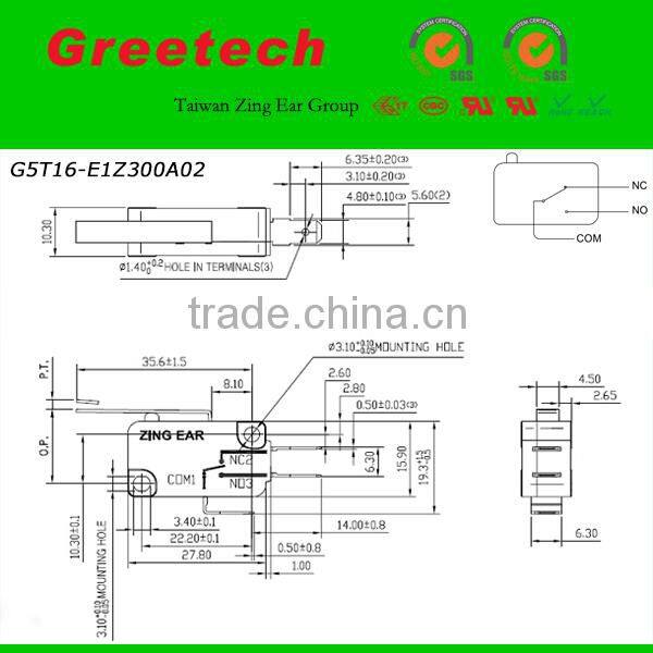 microswitch & limit switch, types of microswitch, zing ear micro switch
