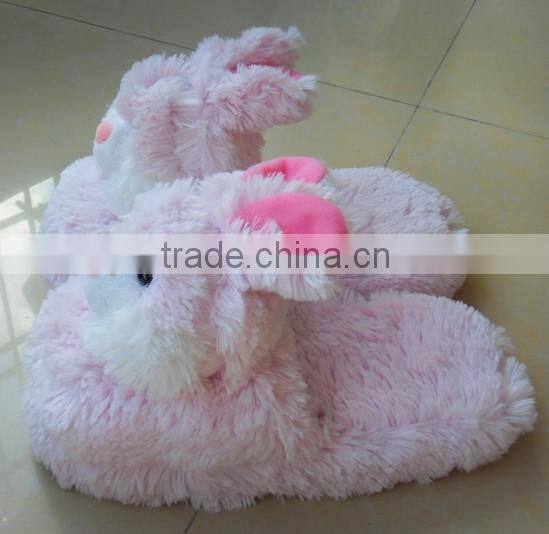 Hot selling new design plush slipper for promotion plush bunny slippers